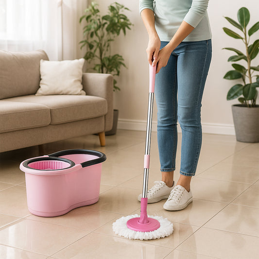 4942 Quick Spin Mop With Steel Spin Bucket Floor Cleaning Easy Wheels Big Bucket Floor Cleaning Mop With Bucket