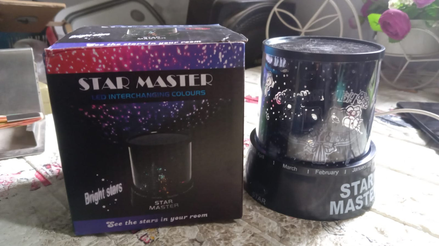 LED Projector Night Light Amazing Lamp, 3 Battery operated lamps, Rotation With the music Function, Master for Kids Bedroom Home Decoration Night Romantic Gift (Battery Not Included / 1 pc)