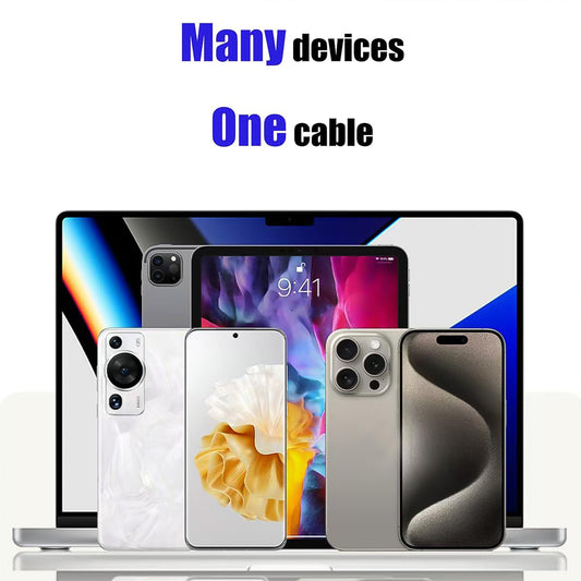 4 In 1 Spring Fast Charging Cable (1 Pc 1.5 Mtr Long)