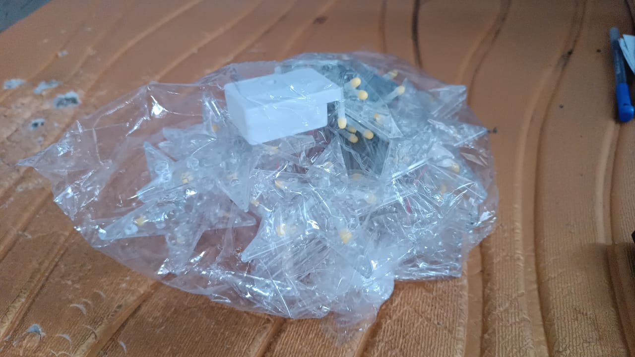 12 Stars LED Curtain String Lights with 8 Flashing Modes for Home Decoration, Diwali & Wedding LED Christmas Light Indoor and Outdoor Light ,Festival Decoration  (Warm White / With Box)