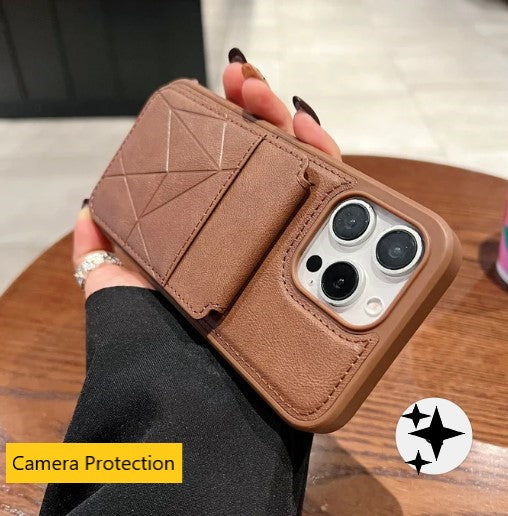 Card Bag Slot Stand Holder PU Leather Phone Case - Samsung S24 Ultra