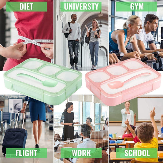 5212 Lunch Box 4 Compartment With Leak Proof Lunch Box For School Office Use