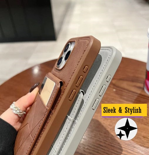 Card Bag Slot Stand Holder PU Leather Phone Case - Samsung S24 Ultra