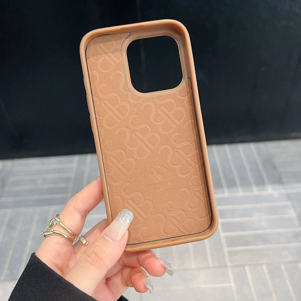 Wireless Charging PU Leather Rugged Kickstand Phone Case - iPhone 14 plus