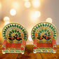 Meenakari Work Laddu Gopal Singhasan  / Sihasan for Pooja Mandir Wooden Krishna Ladoo Bal Gopal Sofa Asan, Home Decorative Premium Look Decorative Singhasan Suitable For Home, Office, Restaurant (2 Pc Set)