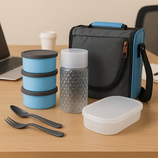 All-in-One Lunch Box with Fabric Bag for Office & School