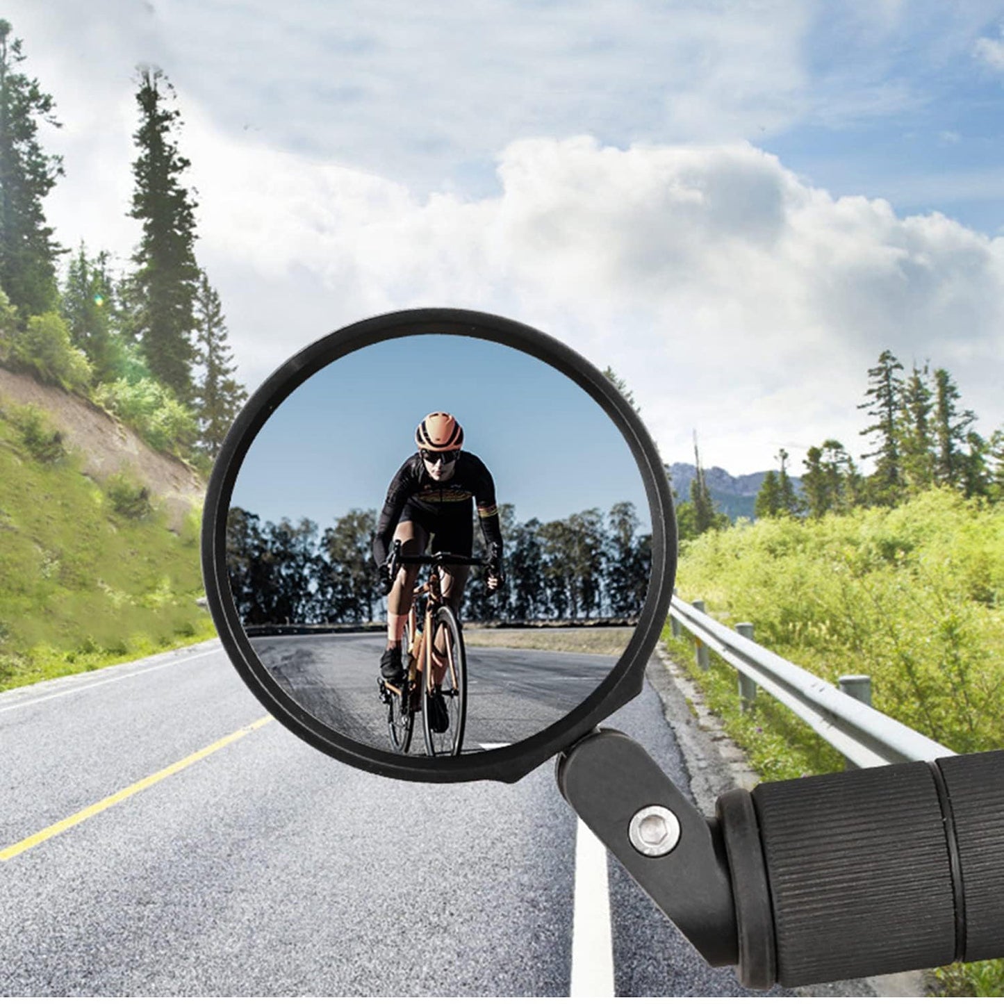Bar End Bike Mirror: 360° Rotatable & Foldable (1 Pc)