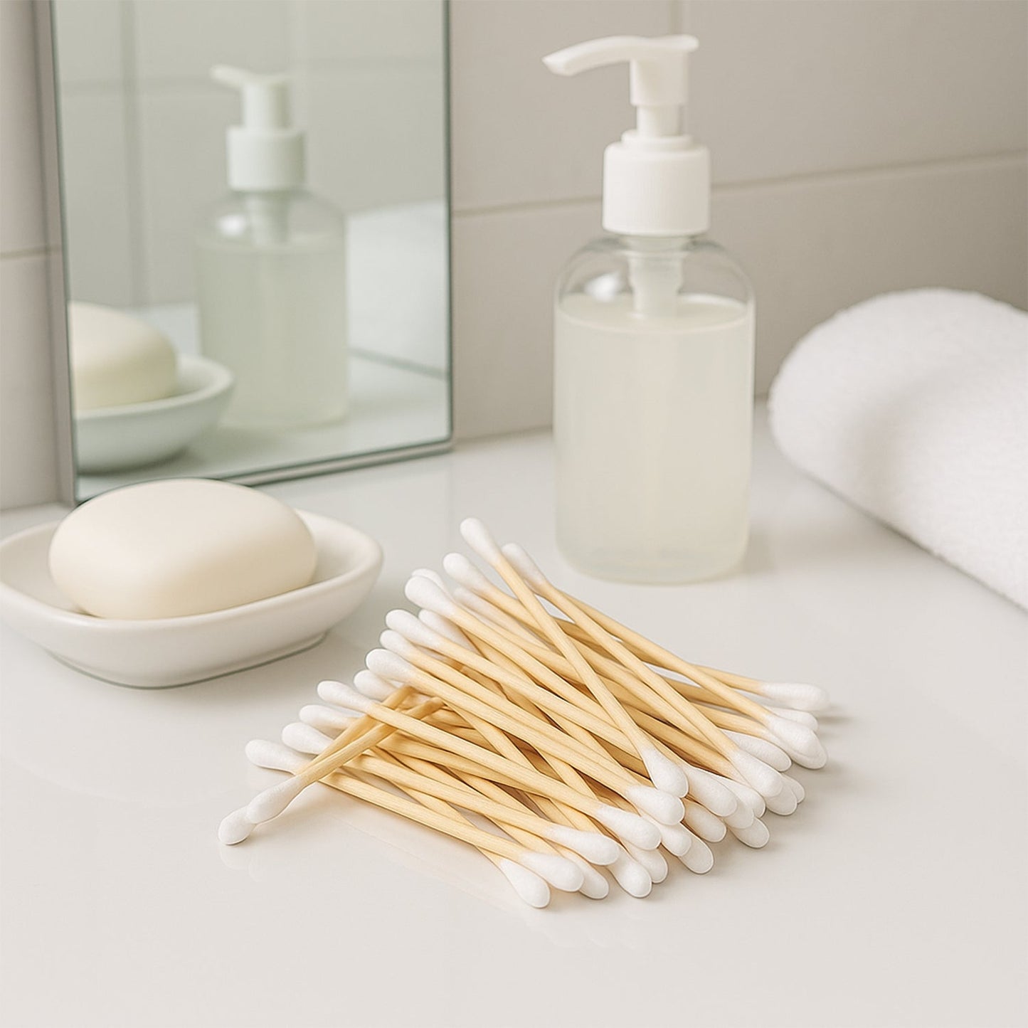 Eco-Friendly Wooden Cotton Ear Buds (1 pkt / 100 Pcs Approx)