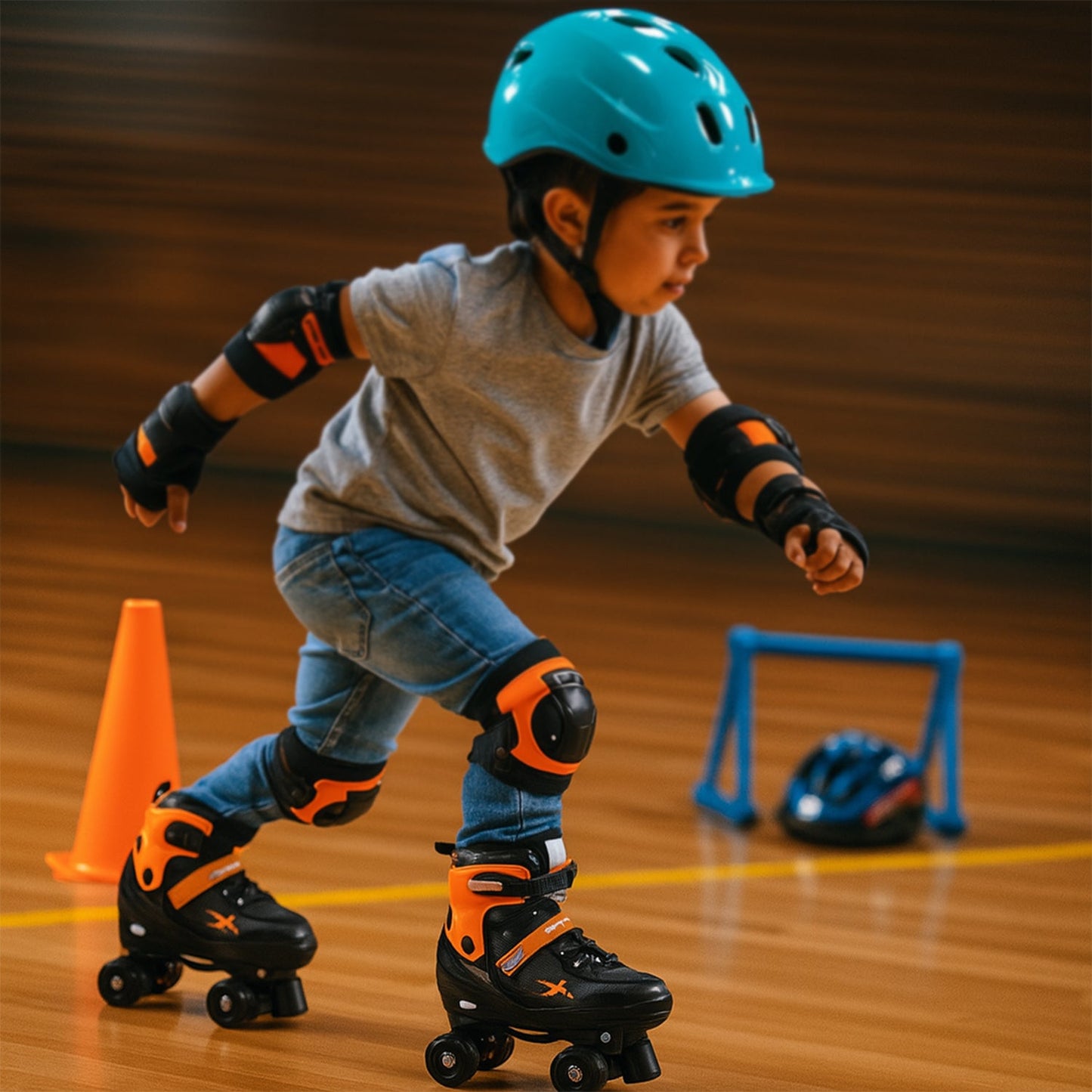 Outdoor Kids Roller Skates with Adjustable Fit