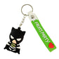 Cute Cartoon Silicone 3D Key Chain with Metal Hook & Strap (Pack of 1)