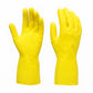 2 pair med yellow gloves For Types Of Purposes Like Washing Utensils, Gardening And Cleaning Toilet Etc.
