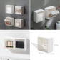 Wall-mounted flip storage case, adhesive, small object holder