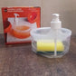 2-in-1 Double Layer Liquid Soap Dispenser with Pump & Sponge – Practical Kitchen & Hotel Sink Soap Pump Bottle (Rectangle)