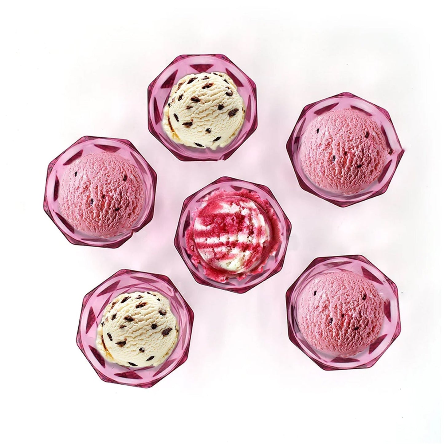 6pc Diamond shape ice cream bowl set