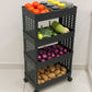 4-Layer Plastic Storage Rack with Wheels