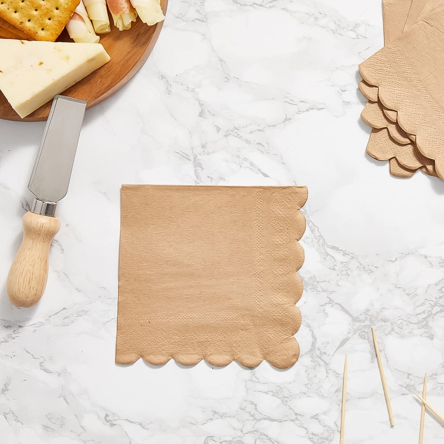 Scalloped Disposable Paper Napkins