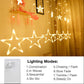 Curtain string lights with 12 stars for window decoration