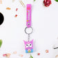 Cute Cartoon Silicone 3D Key Chain with Metal Hook & Strap (Pack of 1)