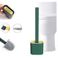 Effective toilet brush with holder stand for easy use.