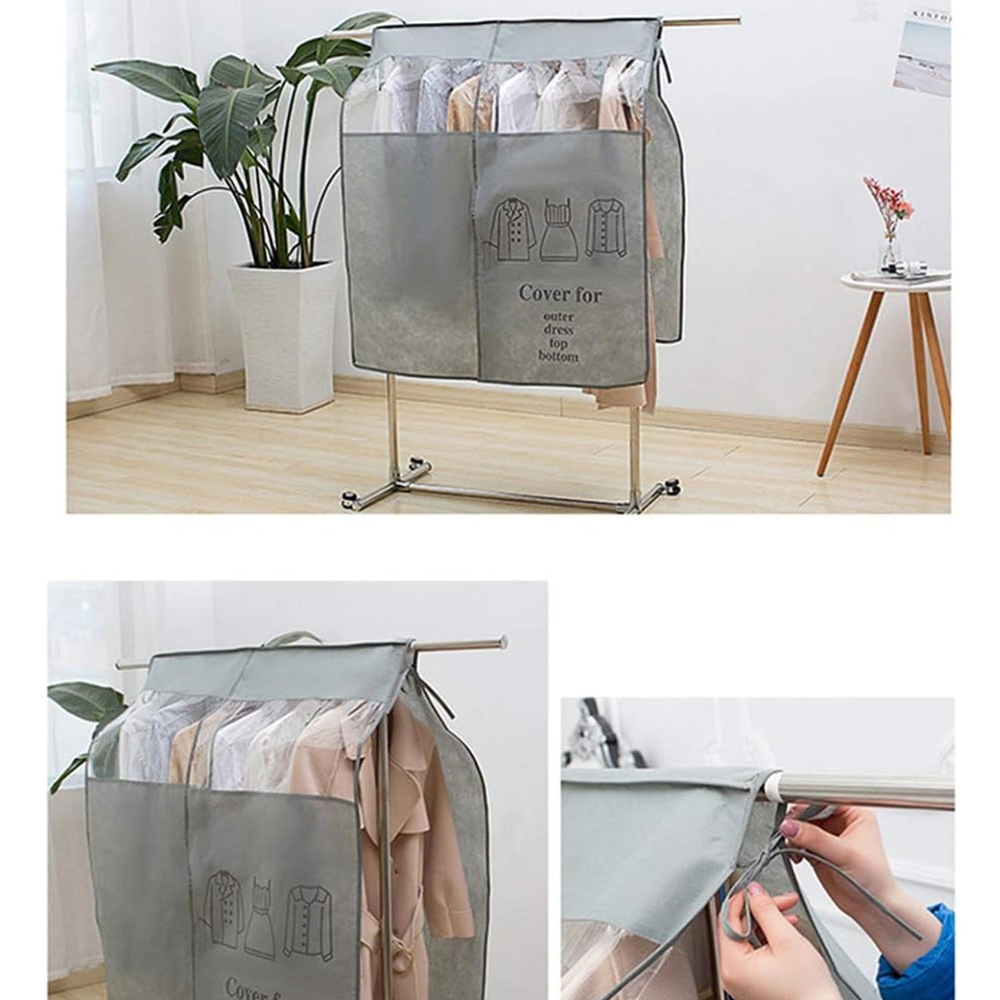Hanging Garment Dust Cover for Clothes Rack (1 Pc)