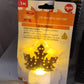 Decorative LED Gold Metal Leaf Diya Lamp, Diwali (1 Pc)