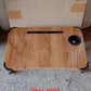Portable lap desk with cup slot for coffee