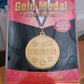 Gold Metal Medal with Tricolor Ribbon (1 Pc)