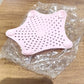 Baby Pink Silicone Star Shaped Sink Filter Bathroom Hair Catcher Drain Strainers for Basin