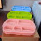 Unbreakable Plastic Food Plates / Biodegradable 5 Compartment Square Plate for Food
