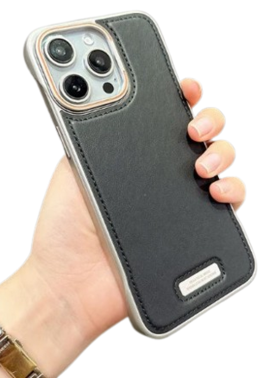 Leather with border Chrome