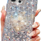 Luxury Phone Case ( white ) for iPhone 15 plus  | Rhinestone | Transparent | Diamond Crystals | Handmade (Copy) (Copy)