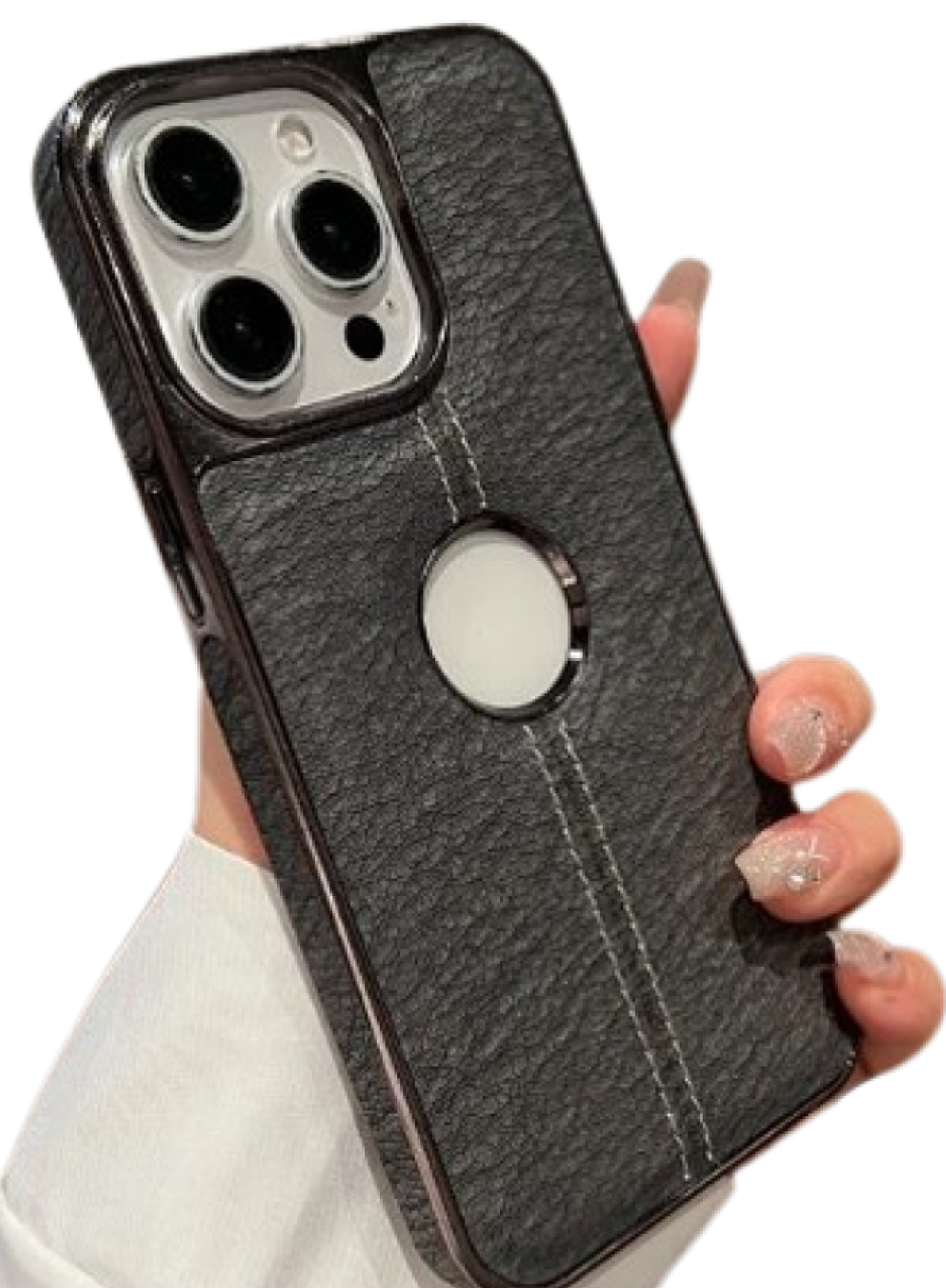 Leather Stich Logo design for 16 PLus (Grey)