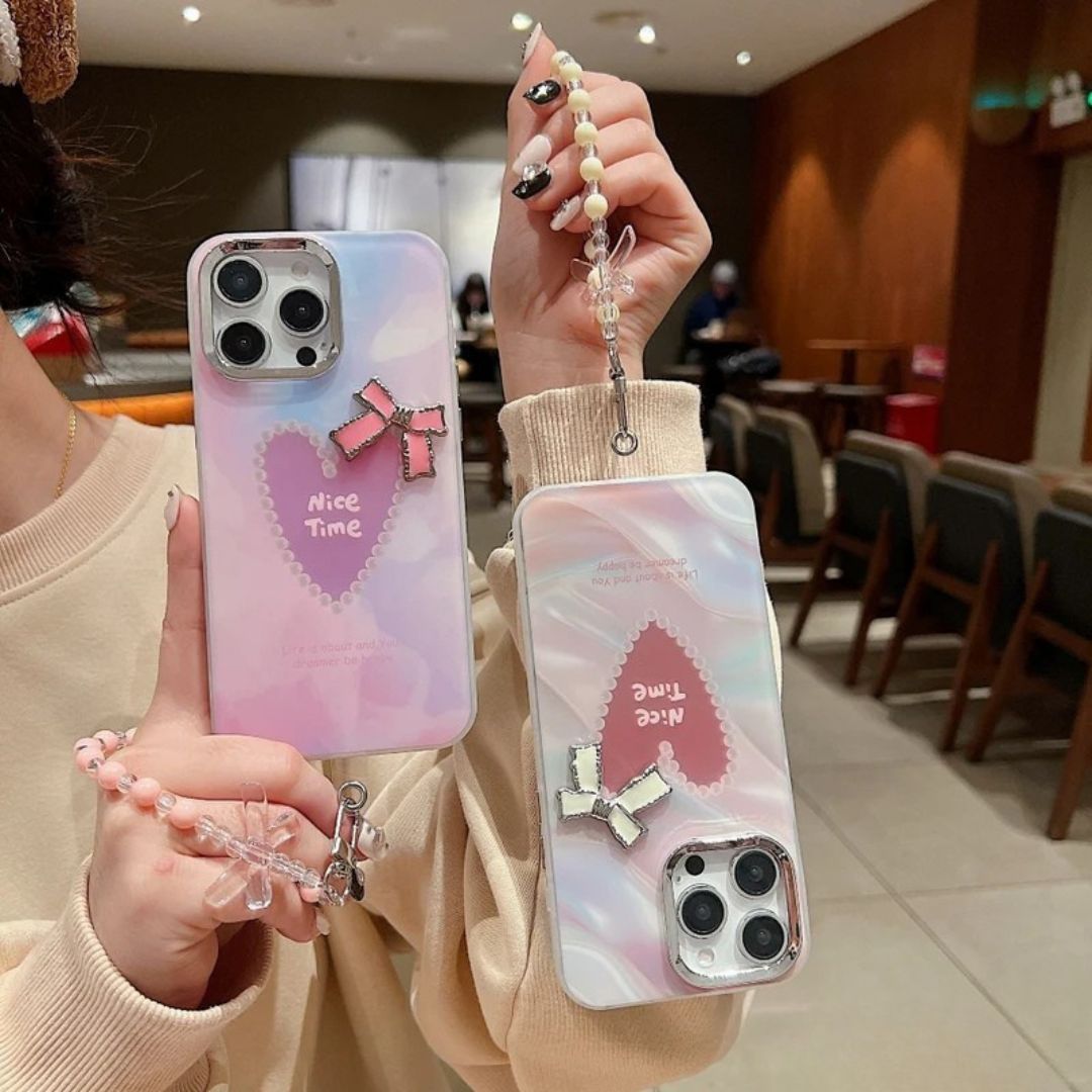 Bow Bling Heart with Free Charm - iPhone 15 pro max