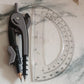 2-Piece Geometry Protractor Set with Lock and Transparent Protractor