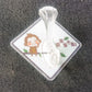 Cute Cartoon Print Transparent Wall Hook with Self-Adhesive Back (1 Pc)