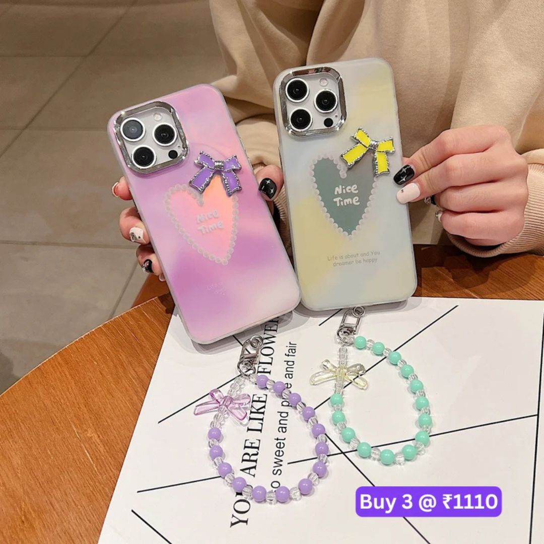 Bow Bling Heart with Free Charm - One Plus 12 (yellow)