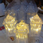 8443 Lantern Shape Led Light Decorative Led Flickering Crystal Candle Light For Holiday Party Crylic Crystal Table Lamp Crystal Table Lamp Atmosphere Lamp Bedroom (Moq - 12pc)
