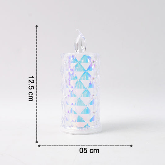 Decorative Led Candle Lights With Holographic Finish (2 Pc  Set)