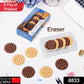 Biscuit-Shaped Erasers | Fun Rubber Stationery for Kids | Creative Birthday Gift Toy (6 Pcs Set)