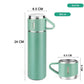 Customized Stainless Steel Vacuum Flask Set with 3 Cups – 500ML | Personalized Name Bottle Gift Combo for Boyfriend, Girlfriend, Employee