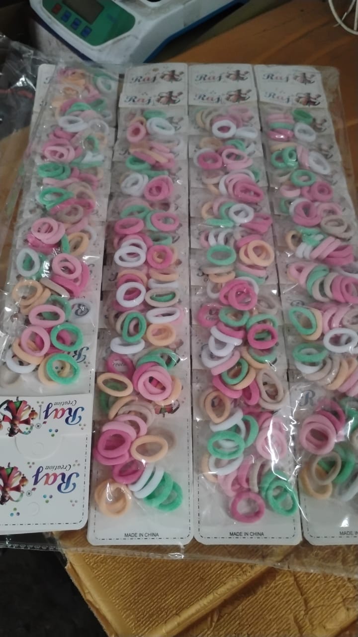 Colorful Soft Elastic Hair Bands Set for Kids & Girls (10 Pkt  / 1 Set)