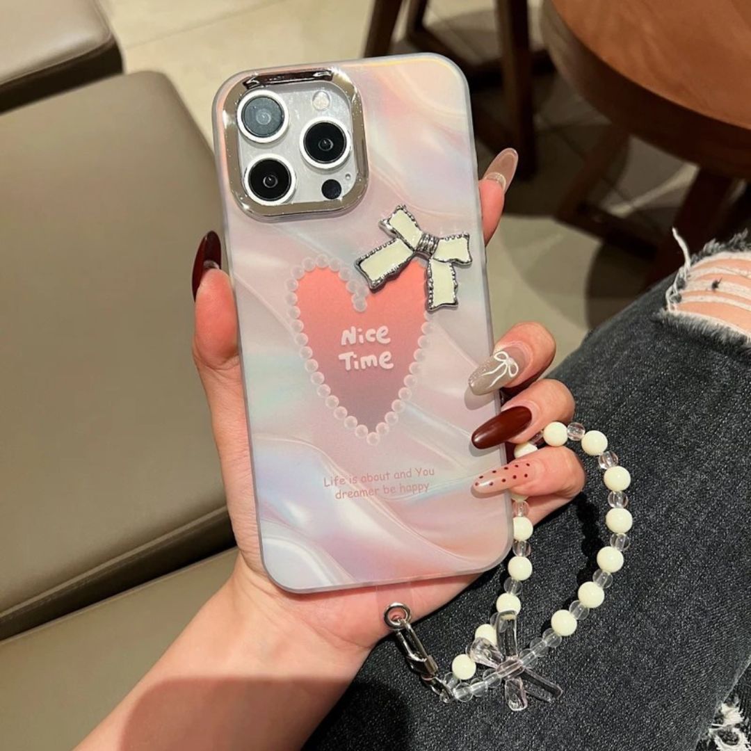 Bow Bling Heart with Free Charm - iPhone 15 pro max
