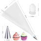 Cake decorating kit with nozzles and piping bag