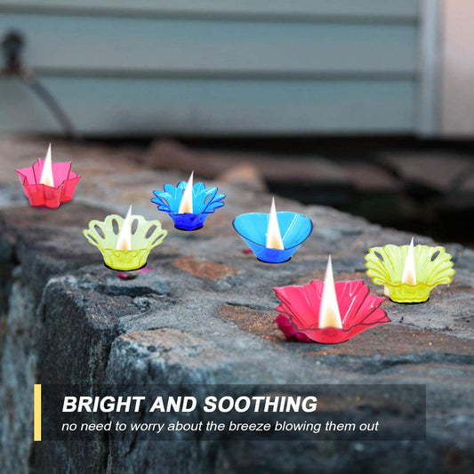 6004 Plastic Candle Cup With Multi Shape  (Multicolor)