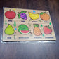 Wooden Fruits Puzzle Learning Educational Board (1 Set / 28×20 Cm)