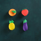 Mini Cute Veg & Fruit Erasers – 3D Colorful Eraser Set for Kids (4 Pc)