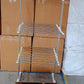 3-Tier Foldable Stainless Steel Cloth Drying Stand with Wheels