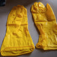 2 pair med yellow gloves For Types Of Purposes Like Washing Utensils, Gardening And Cleaning Toilet Etc.