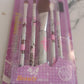 Floral Makeup Brush Set for Eyes, Lips, and Face (5 Pc)