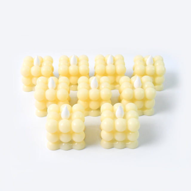 Decorative Led Bubble Candles (9 Pc  Set)